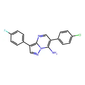 6-(4-Chlorophenyl)-3-(4-fluorophenyl)pyrazolo[1,5-a]pyrimidin-7-amine structure