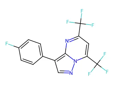 3-(4-Fluorophenyl)-5,7-bis(trifluoromethyl)pyrazolo[1,5-a]pyrimidine structure