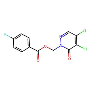 [4,5-dichloro-6-oxo-1(6H)-pyridazinyl]methyl 4-fluorobenzenecarboxylate structure