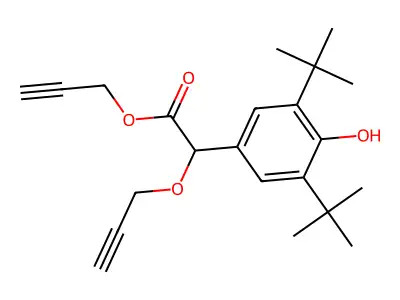 2-Propynyl 2-[3,5-di(tert-butyl)-4-hydroxyphenyl]-2-(2-propynyloxy)acetate structure