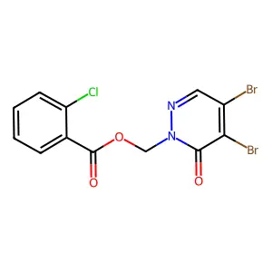 [4,5-dibromo-6-oxo-1(6H)-pyridazinyl]methyl 2-chlorobenzenecarboxylate structure