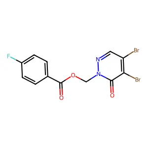 [4,5-dibromo-6-oxo-1(6H)-pyridazinyl]methyl 4-fluorobenzenecarboxylate structure