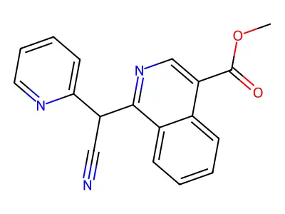Methyl 1-[cyano(pyridin-2-yl)methyl]isoquinoline-4-carboxylate structure