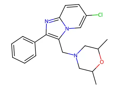 4-({6-Chloro-2-phenylimidazo[1,2-a]pyridin-3-yl}methyl)-2,6-dimethylmorpholine structure