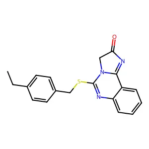 5-[(4-ethylbenzyl)sulfanyl]imidazo[1,2-c]quinazolin-2(3H)-one structure