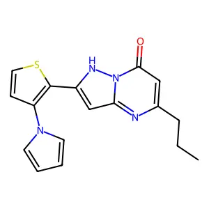 5-propyl-2-[3-(1H-pyrrol-1-yl)-2-thienyl]pyrazolo[1,5-a]pyrimidin-7-ol structure