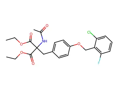 Diethyl 2-(acetylamino)-2-{4-[(2-chloro-6-fluorobenzyl)oxy]benzyl}malonate structure