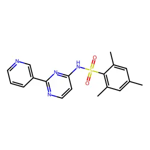2,4,6-trimethyl-N-[2-(3-pyridinyl)-4-pyrimidinyl]benzenesulfonamide structure