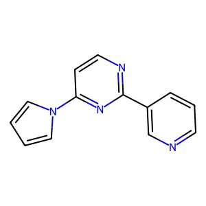2-(3-pyridinyl)-4-(1H-pyrrol-1-yl)pyrimidine structure