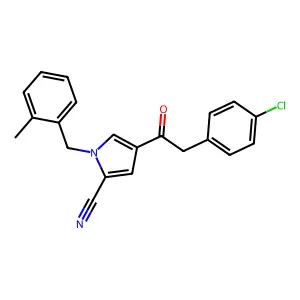 4-[2-(4-chlorophenyl)acetyl]-1-(2-methylbenzyl)-1H-pyrrole-2-carbonitrile structure