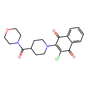 2-Chloro-3-[4-(morpholinocarbonyl)piperidino]naphthoquinone structure