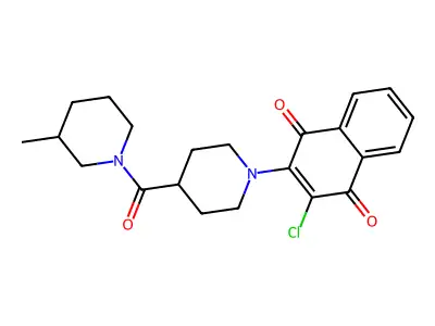 2-Chloro-3-{4-[(3-methylpiperidino)carbonyl]piperidino}naphthoquinone structure