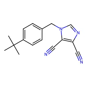 1-[4-(tert-butyl)benzyl]-1H-imidazole-4,5-dicarbonitrile structure