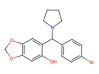 6-[(4-Bromophenyl)(1-pyrrolidinyl)methyl]-1,3-benzodioxol-5-ol structure