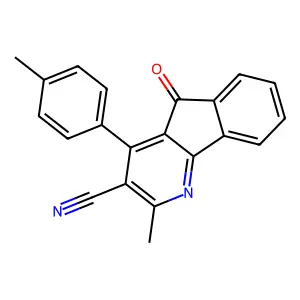 2-methyl-4-(4-methylphenyl)-5-oxo-5H-indeno[1,2-b]pyridine-3-carbonitrile structure