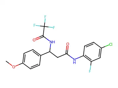 N-(4-chloro-2-fluorophenyl)-3-(4-methoxyphenyl)-3-[(2,2,2-trifluoroacetyl)amino]propanamide structure