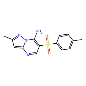 2-Methyl-6-[(4-methylphenyl)sulfonyl]pyrazolo[1,5-a]pyrimidin-7-amine structure