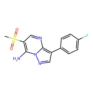 3-(4-Fluorophenyl)-6-(methylsulfonyl)pyrazolo[1,5-a]pyrimidin-7-amine structure