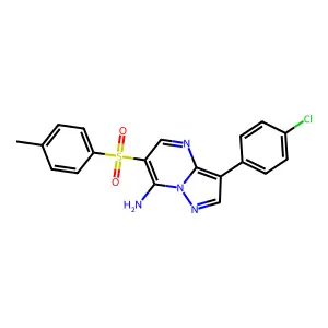 3-(4-Chlorophenyl)-6-[(4-methylphenyl)sulfonyl]pyrazolo[1,5-a]pyrimidin-7-amine structure