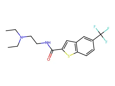 N-[2-(diethylamino)ethyl]-5-(trifluoromethyl)-1-benzothiophene-2-carboxamide structure