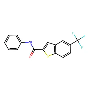 N-phenyl-5-(trifluoromethyl)-1-benzothiophene-2-carboxamide structure