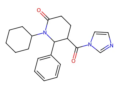1-cyclohexyl-5-(1H-imidazol-1-ylcarbonyl)-6-phenyltetrahydro-2(1H)-pyridinone structure