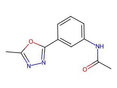 N-[3-(5-methyl-1,3,4-oxadiazol-2-yl)phenyl]acetamide structure