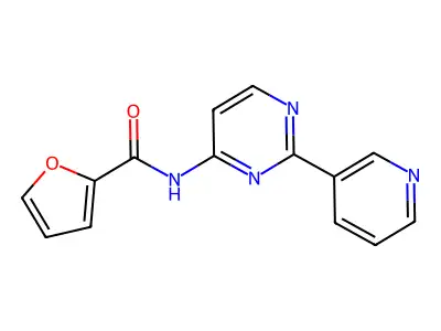 N-[2-(3-pyridinyl)-4-pyrimidinyl]-2-furamide structure