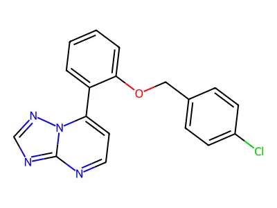 7-{2-[(4-Chlorobenzyl)oxy]phenyl}[1,2,4]triazolo[1,5-a]pyrimidine structure
