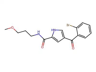 4-(2-bromobenzoyl)-N-(3-methoxypropyl)-1H-pyrrole-2-carboxamide structure