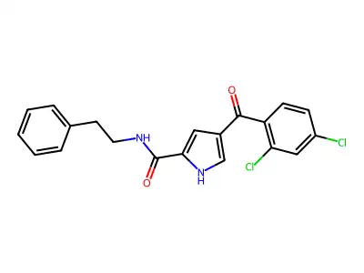 4-(2,4-dichlorobenzoyl)-N-phenethyl-1H-pyrrole-2-carboxamide structure