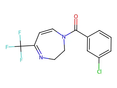 (3-Chlorophenyl)-[5-(trifluoromethyl)-2,3-dihydro-1,4-diazepin-1-yl]methanone structure