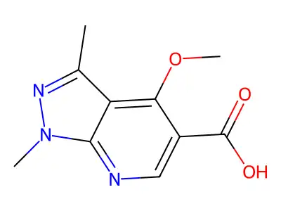 1,3-Dimethyl-4-methoxypyrazolo[3,4-b]pyridine-5-carboxylic acid structure