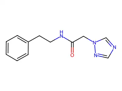 N-phenethyl-2-(1H-1,2,4-triazol-1-yl)acetamide structure