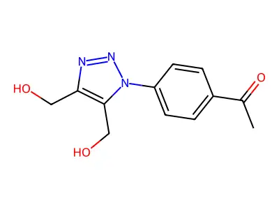 1-{4-[4,5-bis(hydroxymethyl)-1H-1,2,3-triazol-1-yl]phenyl}-1-ethanone structure