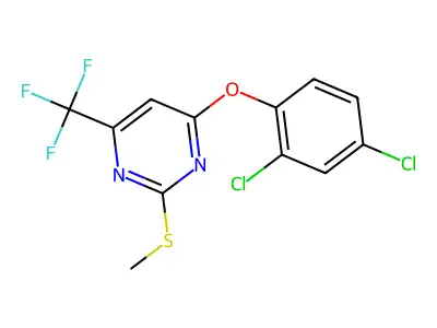 4-(2,4-Dichlorophenoxy)-2-(methylsulfanyl)-6-(trifluoromethyl)pyrimidine structure