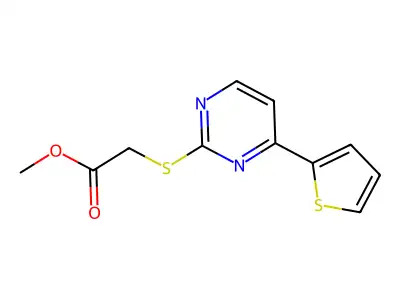 Methyl 2-{[4-(2-thienyl)-2-pyrimidinyl]sulfanyl}acetate structure
