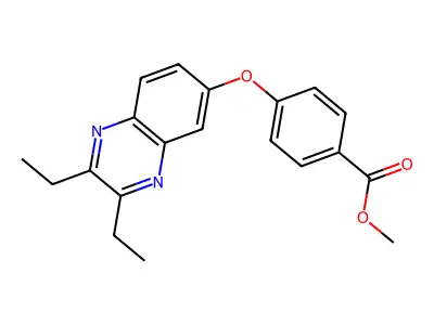 Methyl 4-[(2,3-diethyl-6-quinoxalinyl)oxy]benzenecarboxylate structure