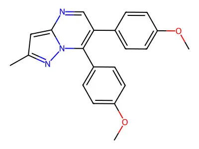 6,7-Bis(4-methoxyphenyl)-2-methylpyrazolo[1,5-a]pyrimidine structure
