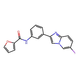 N-[3-(6-iodoimidazo[1,2-a]pyridin-2-yl)phenyl]-2-furamide structure