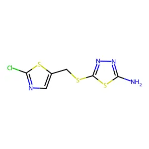 5-{[(2-Chloro-1,3-thiazol-5-yl)methyl]sulfanyl}-1,3,4-thiadiazol-2-amine structure