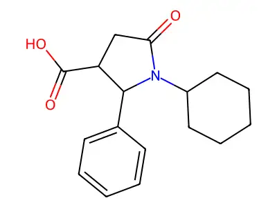 1-Cyclohexyl-5-oxo-2-phenylpyrrolidine-3-carboxylic acid structure