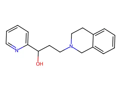 3-[3,4-dihydro-2(1H)-isoquinolinyl]-1-(2-pyridinyl)-1-propanol structure