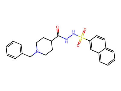N'-[(1-benzyl-4-piperidinyl)carbonyl]-2-naphthalenesulfonohydrazide structure