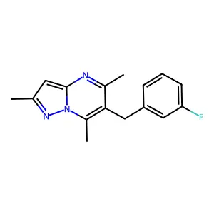 6-(3-Fluorobenzyl)-2,5,7-trimethylpyrazolo[1,5-a]pyrimidine structure