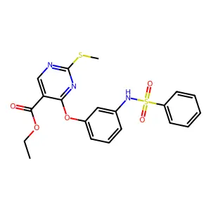 ethyl 2-(methylsulfanyl)-4-{3-[(phenylsulfonyl)amino]phenoxy}-5-pyrimidinecarboxylate structure