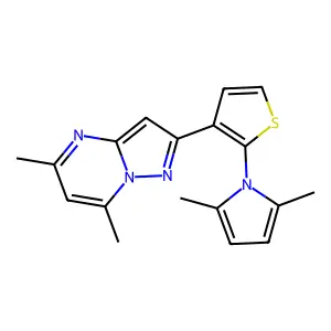 2-[2-(2,5-dimethyl-1H-pyrrol-1-yl)-3-thienyl]-5,7-dimethylpyrazolo[1,5-a]pyrimidine structure