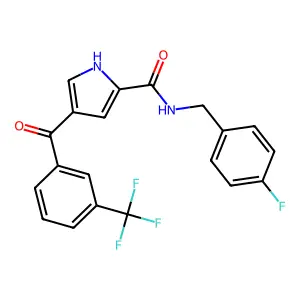 N-(4-fluorobenzyl)-4-[3-(trifluoromethyl)benzoyl]-1H-pyrrole-2-carboxamide structure