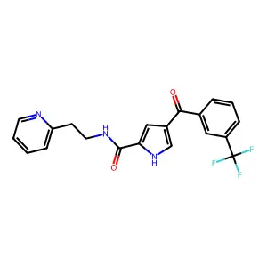 N-[2-(2-pyridinyl)ethyl]-4-[3-(trifluoromethyl)benzoyl]-1H-pyrrole-2-carboxamide structure