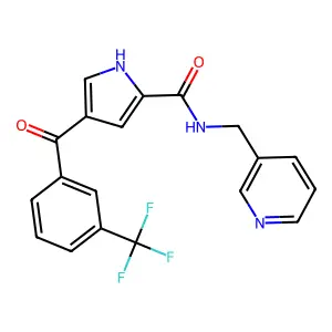 N-(3-pyridinylmethyl)-4-[3-(trifluoromethyl)benzoyl]-1H-pyrrole-2-carboxamide structure